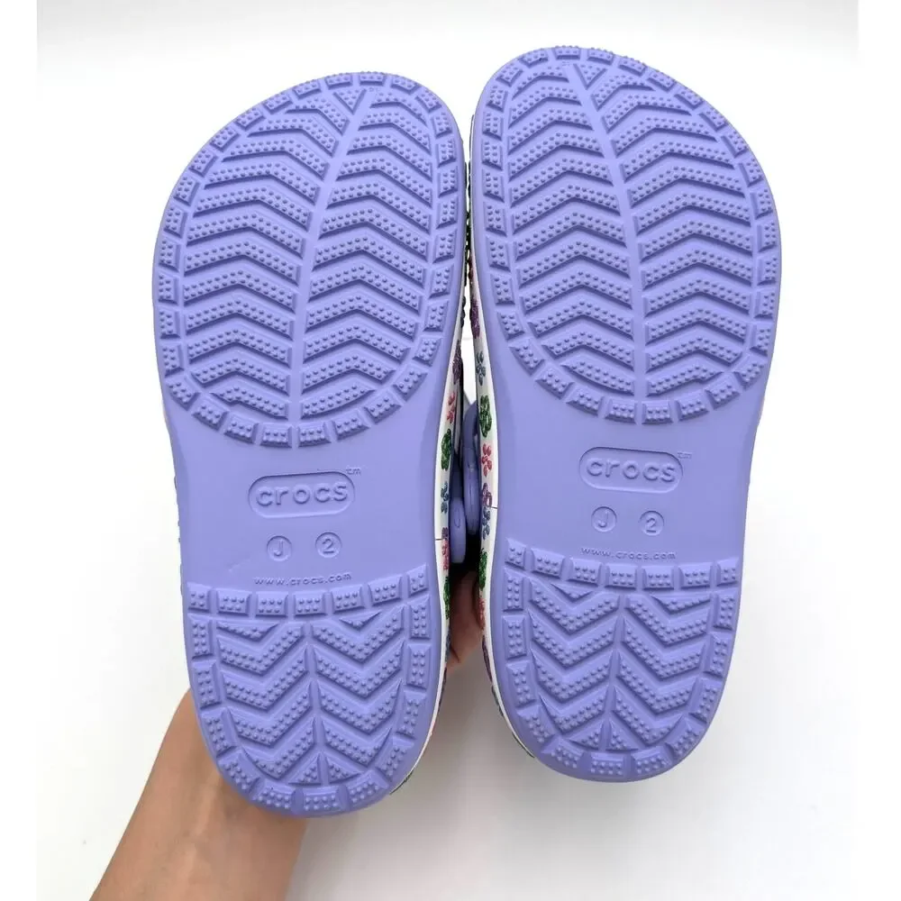 Crocs Bayaband Flower Band Clog Shoes Kids' Digital Violet Size US2 EU33